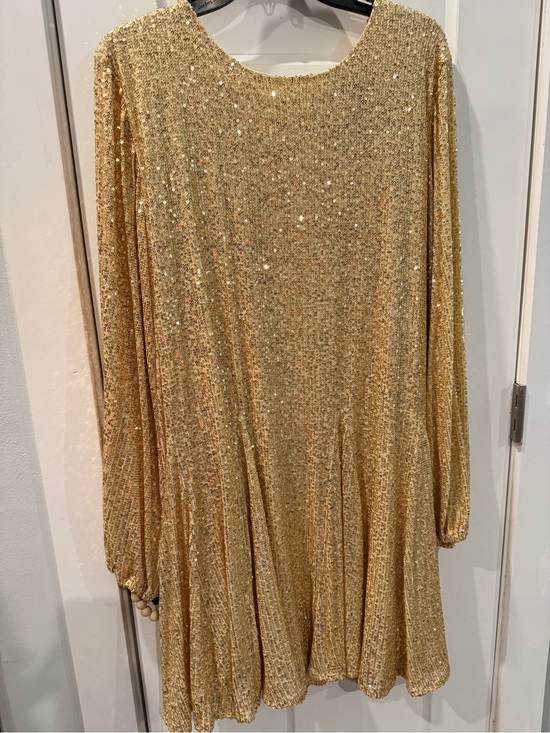 Gibson Latimer Dresses & Skirts - Gibson Latimer Girls Gold Sequin Long-Sleeve Party Dress